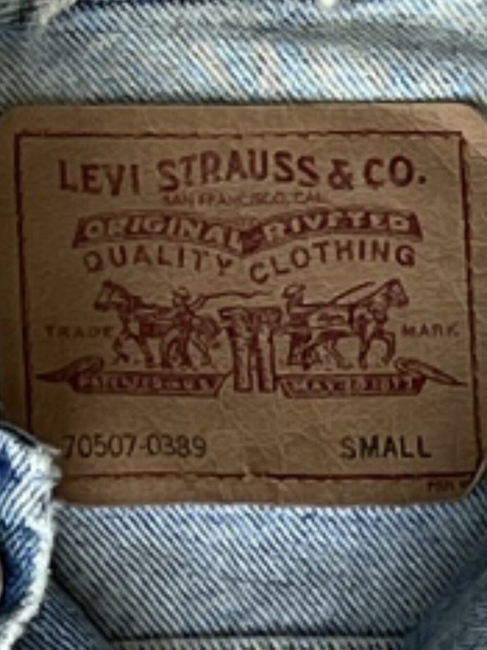 Levi’s 70507-0389 90s Vintage Blue Denim Trucker Jacket Mens Small USA - Picture 12 of 12